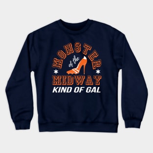 Chicago Sports Woman Fan Design - Football Shoe High-heel (navy background) Crewneck Sweatshirt